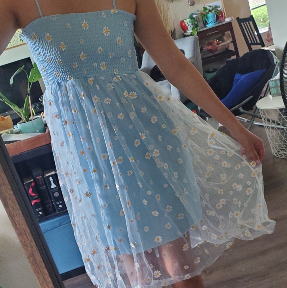 Blue Daisy Tulle Dress